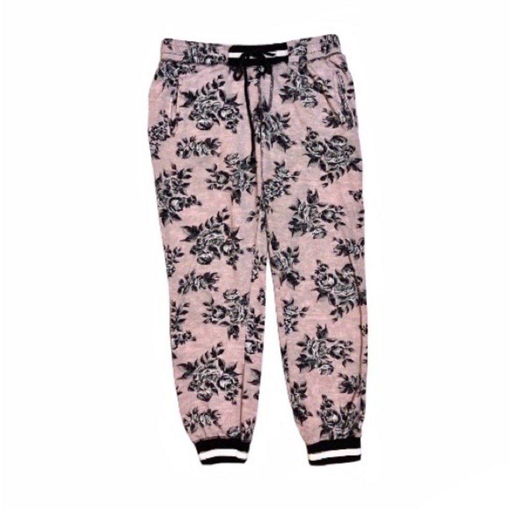 Inspired Hearts Pink Black Rose Jogger Sweatpants